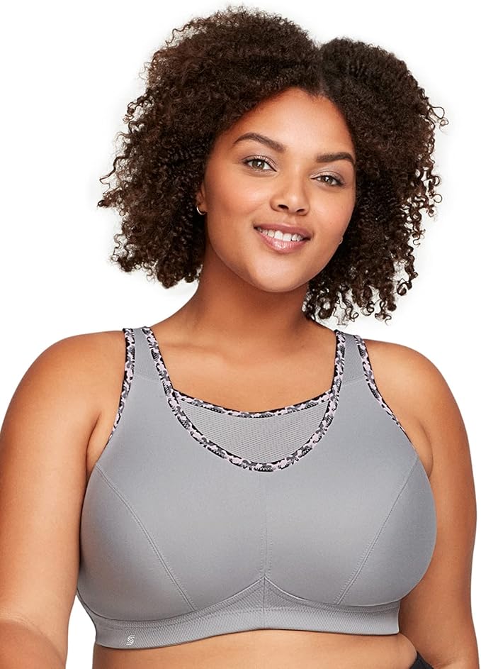 Glamorise Women's Full Figure No Bounce Plus Size Camisole Wirefree Back Close Sports Bra #1066