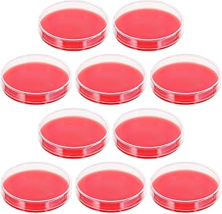Baluue 10pcs Malt Extract Agar Plates Lab Petri Dishes Blood Agar Plates Culture Dishes for School Science Projects Seeding Biological Laboratory Equipment 70mm
