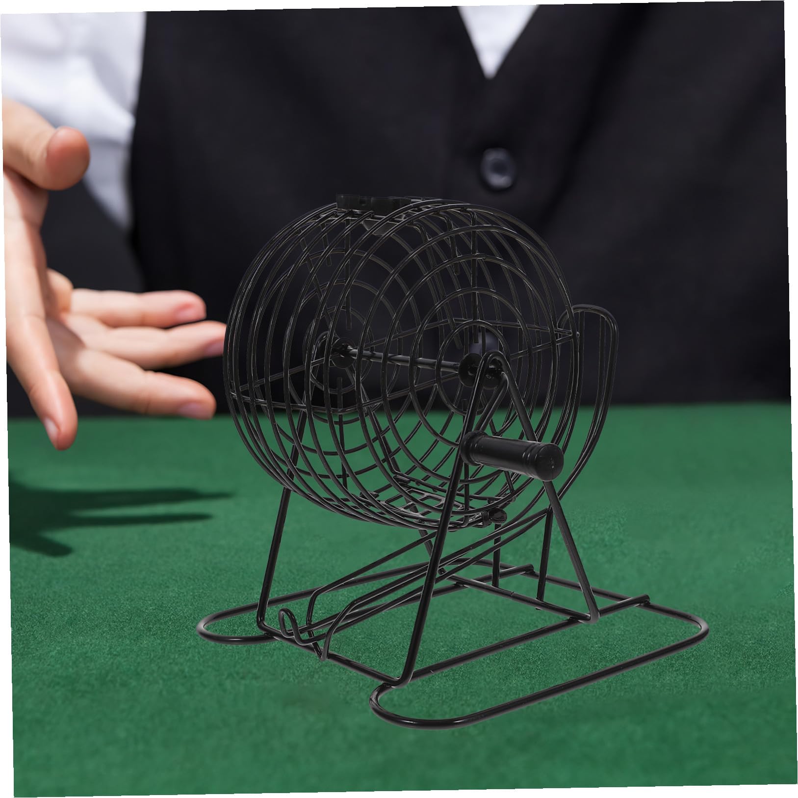 Jeu de Loterie de Table Manuel Bingo Noir en Fer, Ensemble 1 Pièce