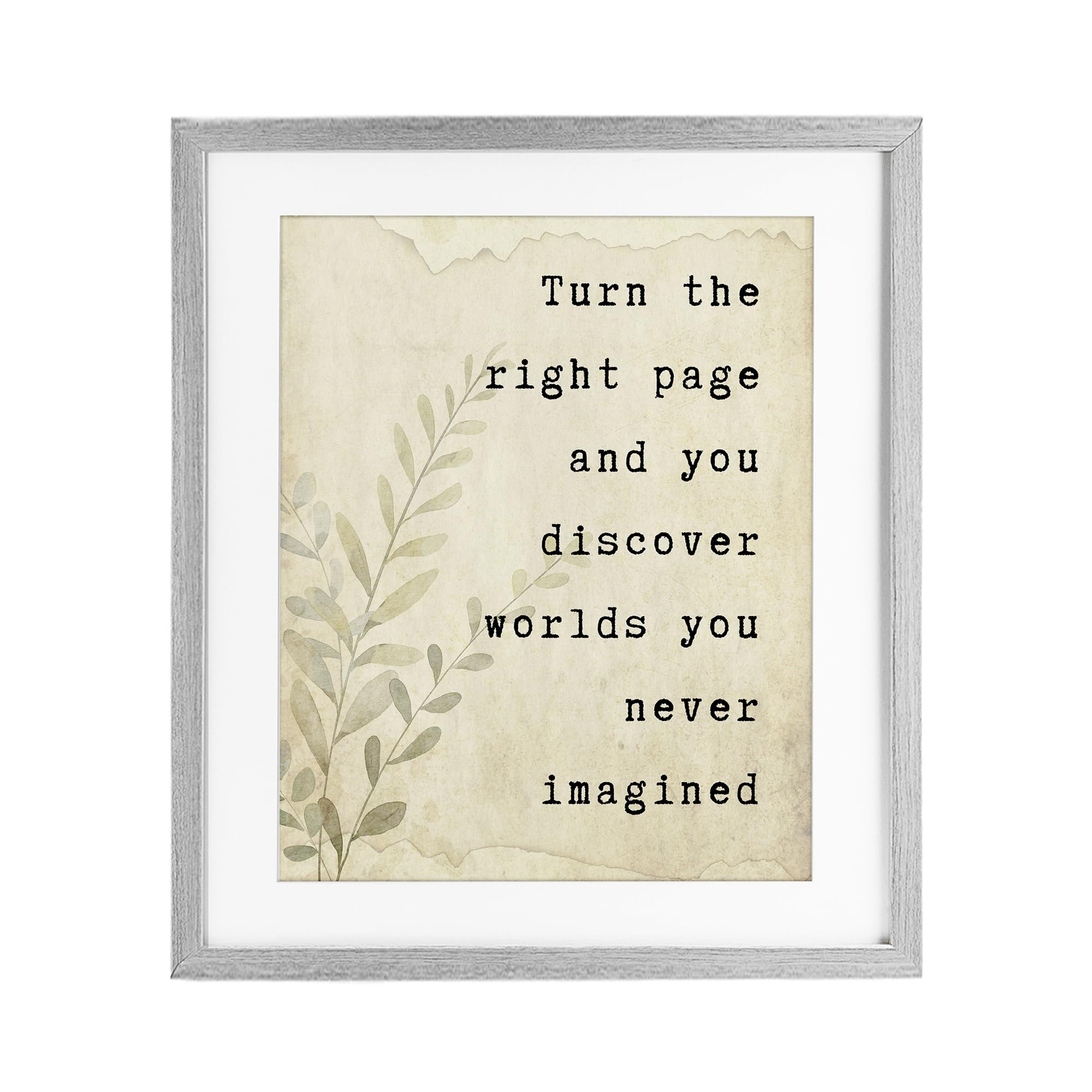Stupell Industries 'Literary Wonders Quote', Framed Print Under Glass, Gray, 17 x 21 Inches, Easy to Hang and Sturdy, Made in USA, by Julia Frost