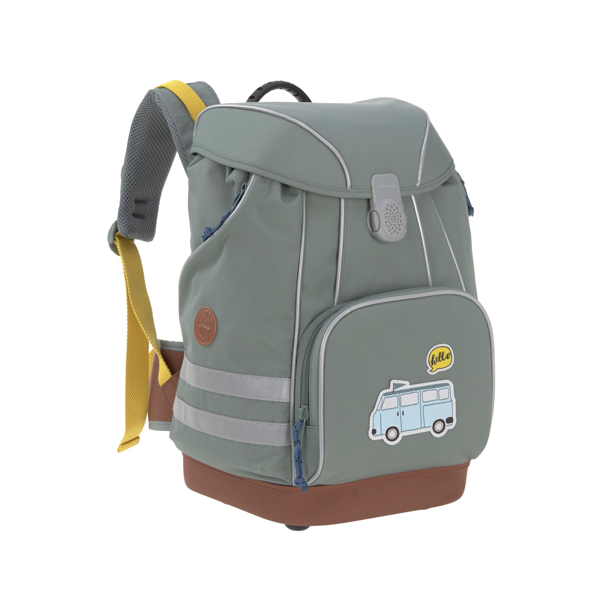 LÄSSIG Schulranzen Set mit Sporttasche, Federmäppchen, Stiftemäppchen, Turnbeutel und Brustbeutel ab 6 Jahre/School Bag Set Adventure Bus