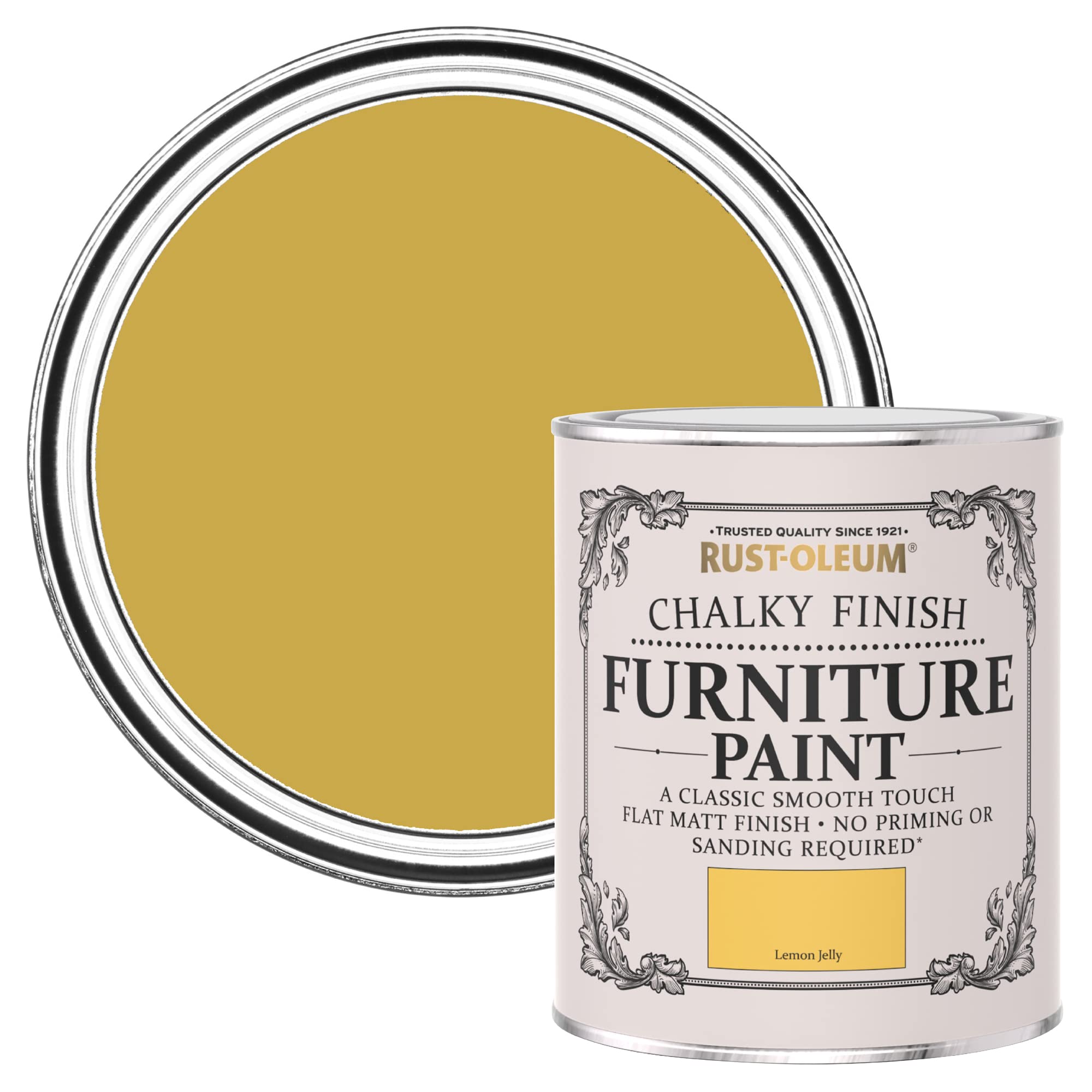 Rust-Oleum Lemon Jelly Chalky Paint 750Ml Shabby Chic Furniture 5013296037280