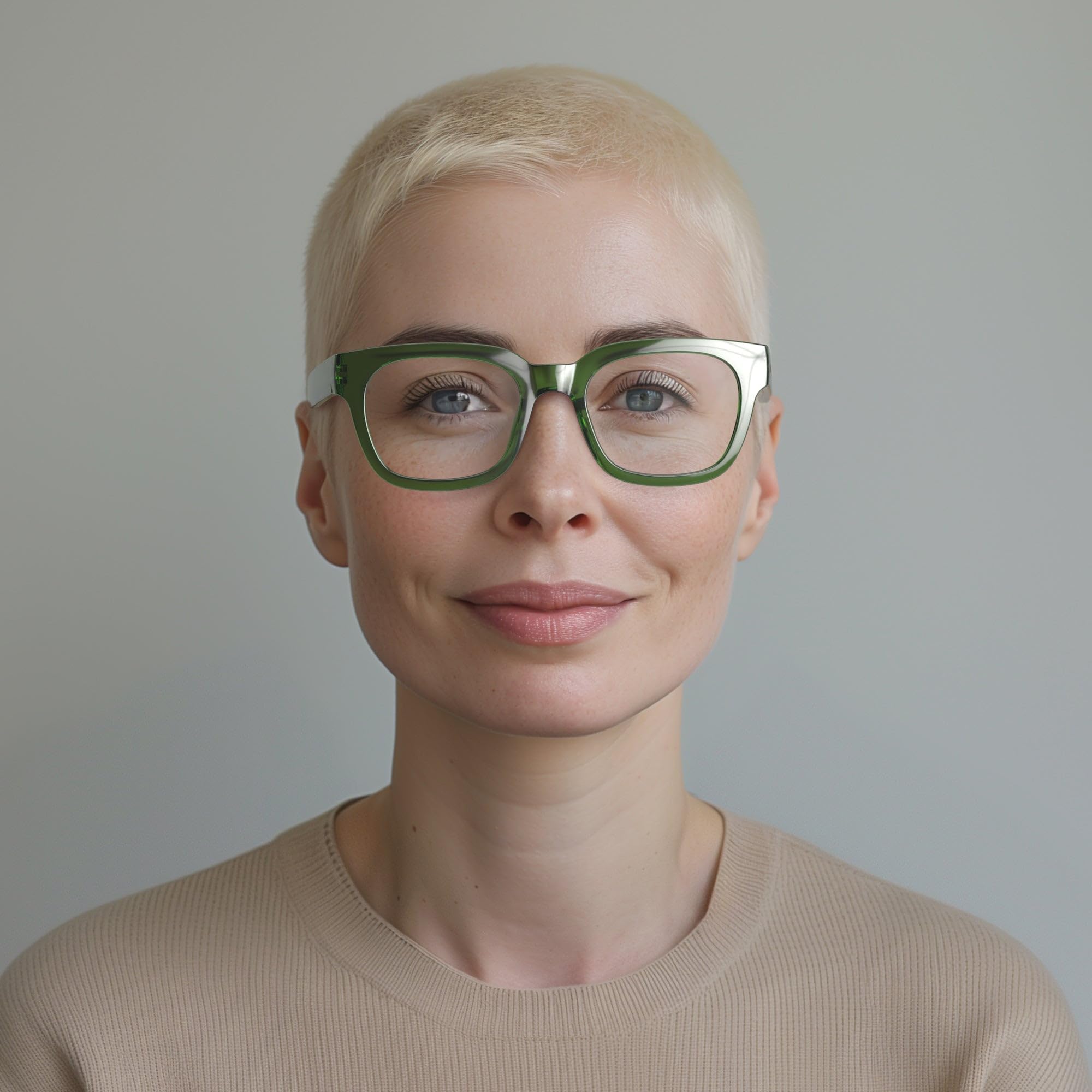 LONDON MOLE® Tricky reading glasses, Gloss Transparent Green - Image 4