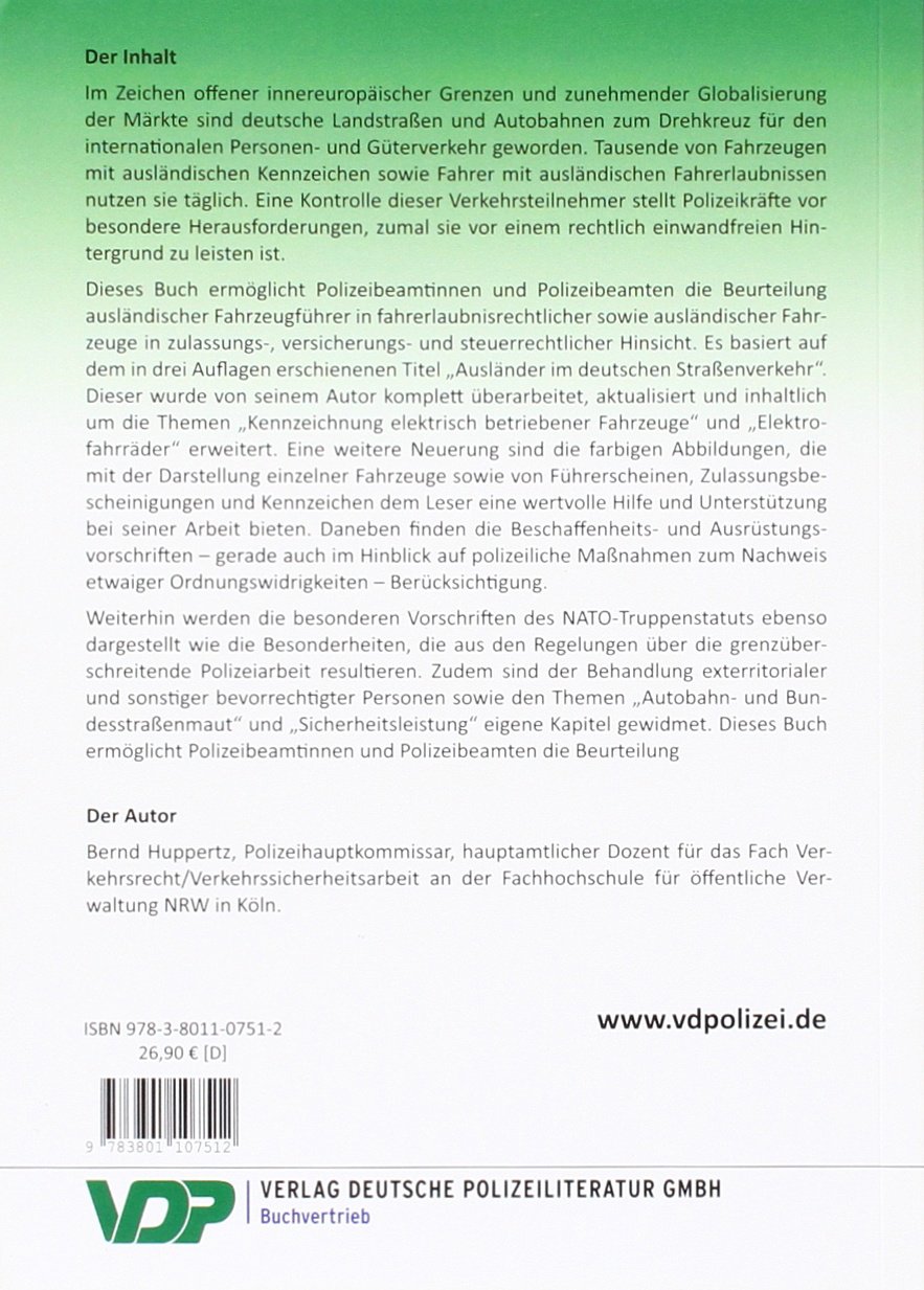 Internationalität im deutschen Straßenverkehr: Ein Leitfaden für die Kontrolle ausländischer Verkehrsteilnehmer (VDP-Fachbuch)