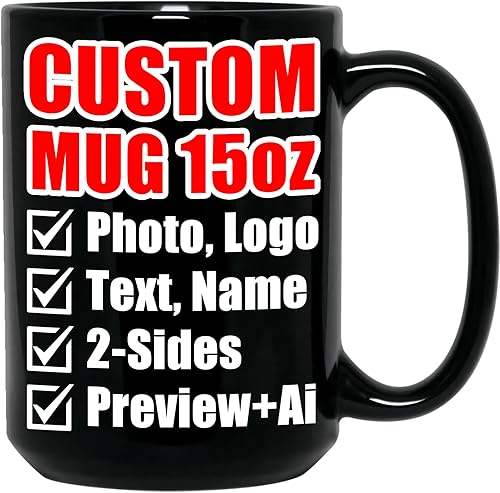 Taza de café personalizada – Tazas personalizadas con texto en imagen, nombre de foto personalizado, logotipo, taza de cerámica – Día de la Madre,