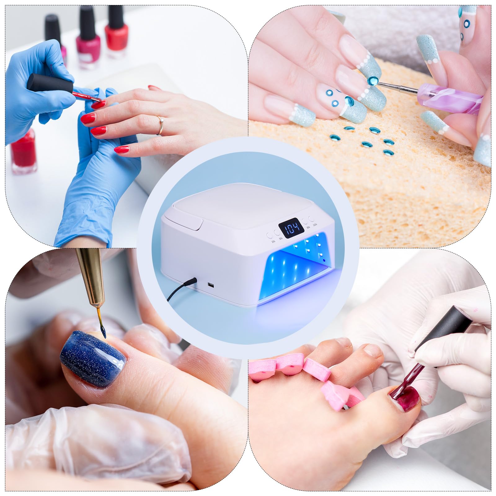 Delanie LED UV Lampe für Gelnägel mit 71 Lampenperlen & Doppelten Anzeigen, Professioneller LED Nagellampe Nageltrockner mit 4 Timer-Einstellungen & Auto Sensor, UV Nagellampe für Gelnägel & Nagellack