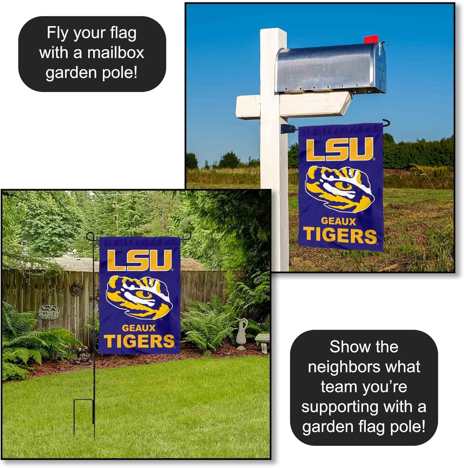 College Flags & Banners Co. LSU Garden Flag and Yard Banner - Image 4