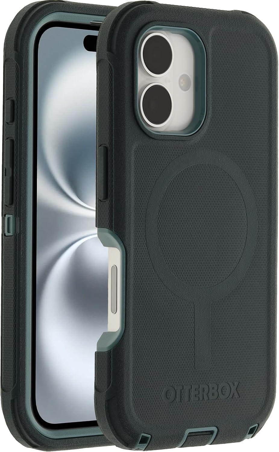 OtterBox iPhone 16 (Only) - Defender Series MagSafe Case - Sagebrush (Green) - Holster Clip Included - Built-in Magnets - Screenless - Rugged & Durable - with Port Protection - Non-Retail Packaging