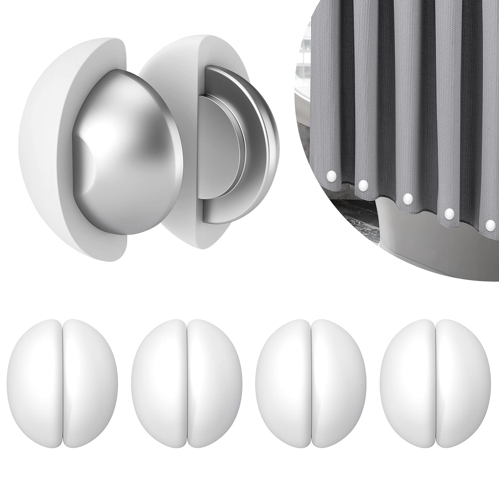 Magneti Forti Rivestiti Silicone Pesi Per Tenda Da Doccia, Magneti Per Tenda Da Doccia In Silicone, Resistenti E Non Arrugginiscono, Impediscono Alla Tenda Della Doccia Di Soffiare Per Tende Da Finestra, Pesi