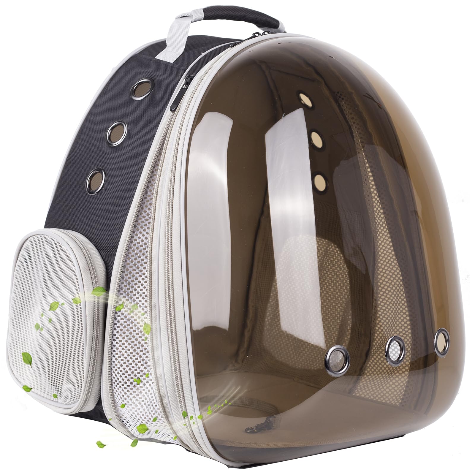 Front Expandable Cat Backpack Carrier, Fit up to 20 lbs, Polarized Tinted Brown Bubble Window Pet Carrier Backpack for Large Fat Cat and Small Puppy