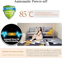 Vista 4 de Heated Floor Mat, Electric Heating Carpet Area Rug, Foot Warmer Under Desk, Adjustable Temperature Floor Heater, Non-Slip Electric Heating Pad for
