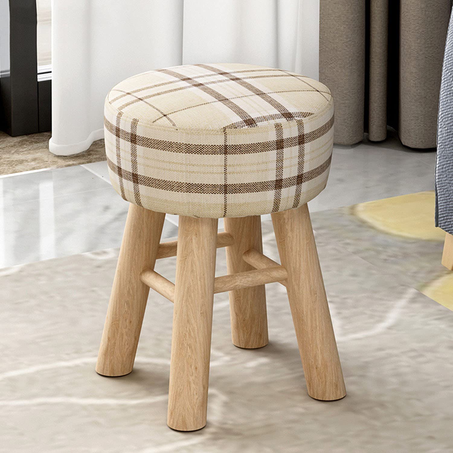 Taburetes de tocador de madera maciza con acabado de alta gama para dormitorio