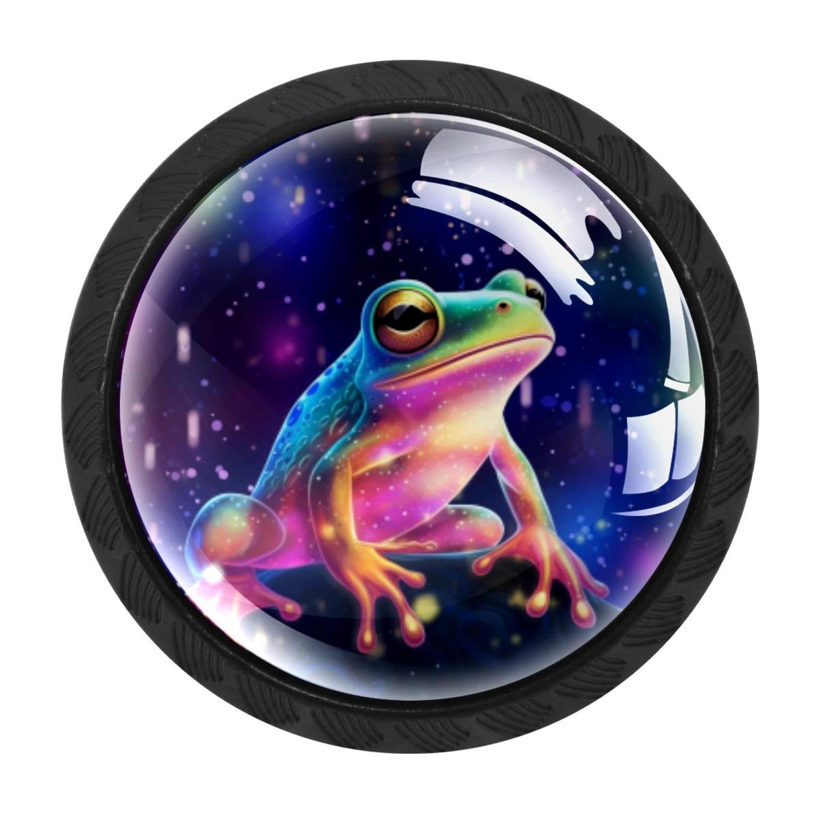 Chenzzzz Multicolored 04 4 Pieces Starry Frog Kitchen Cabinet Knobs Drawer Knobs Dresser Knobs Black Knobs Drawer Pulls Dresser Drawer Handles Knobs For Dresser Drawers