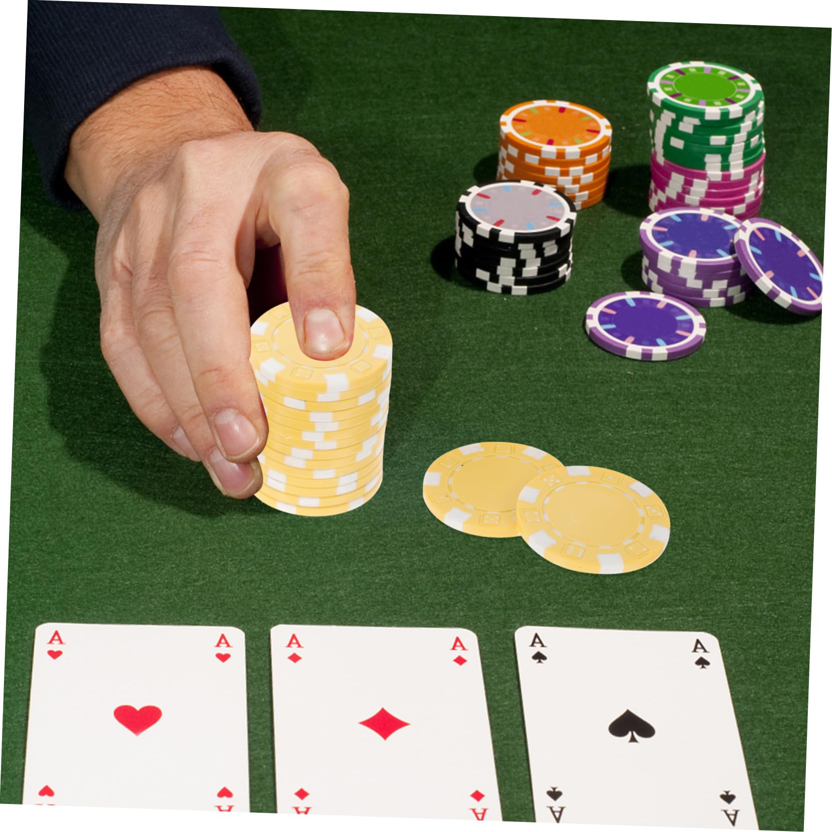 50 Weiße Zählchips aus Kunststoff Rund zum Addieren und Subtrahieren für Mathelernen und Poker