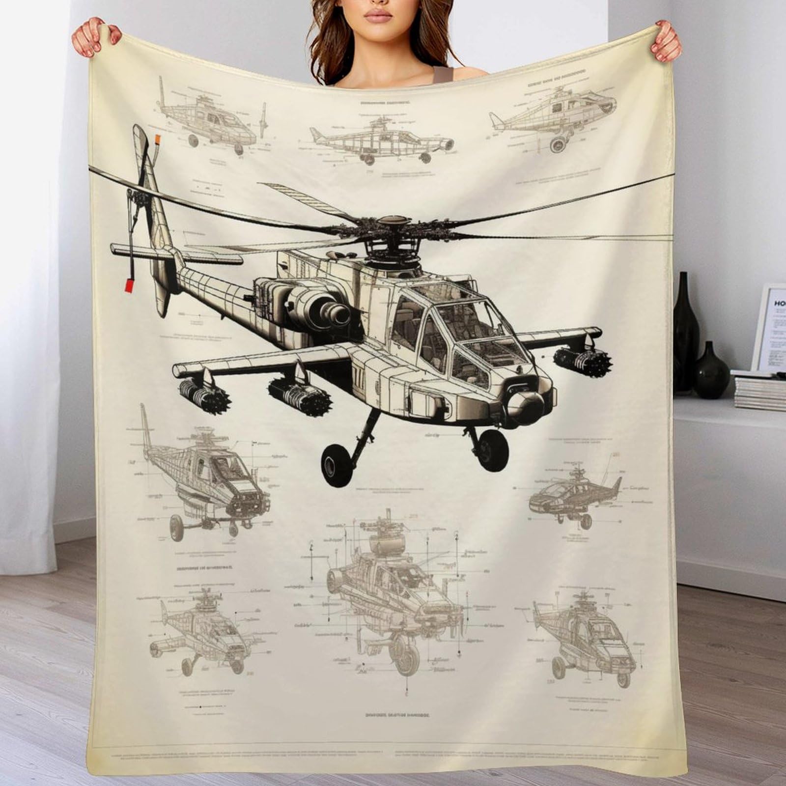 Manta de helicóptero mullida colcha de alta suavidad 150x200