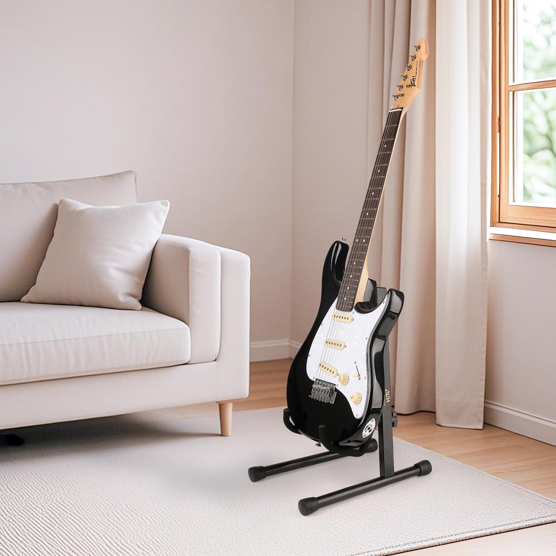 Stojak na gitarę elektryczną, stojak na gitarę basową, drewniany stojak podłogowy na gitarę basową, gitarę elektryczną z miękką pianką i antypoślizgową gumą, stojak na gitarę elektryczną, bas, do