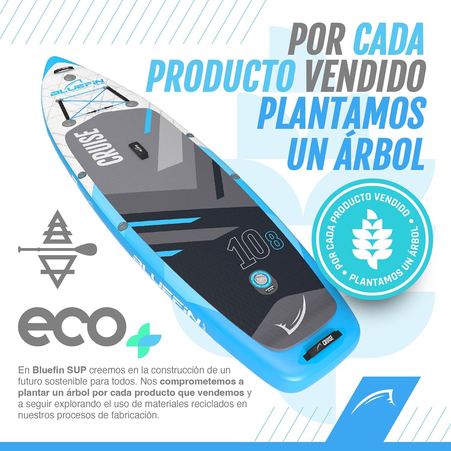 Bluefin SUP Tabla de Paddle Surf Hinchable Cruise 10'8 Adultos Incluye Accesorios