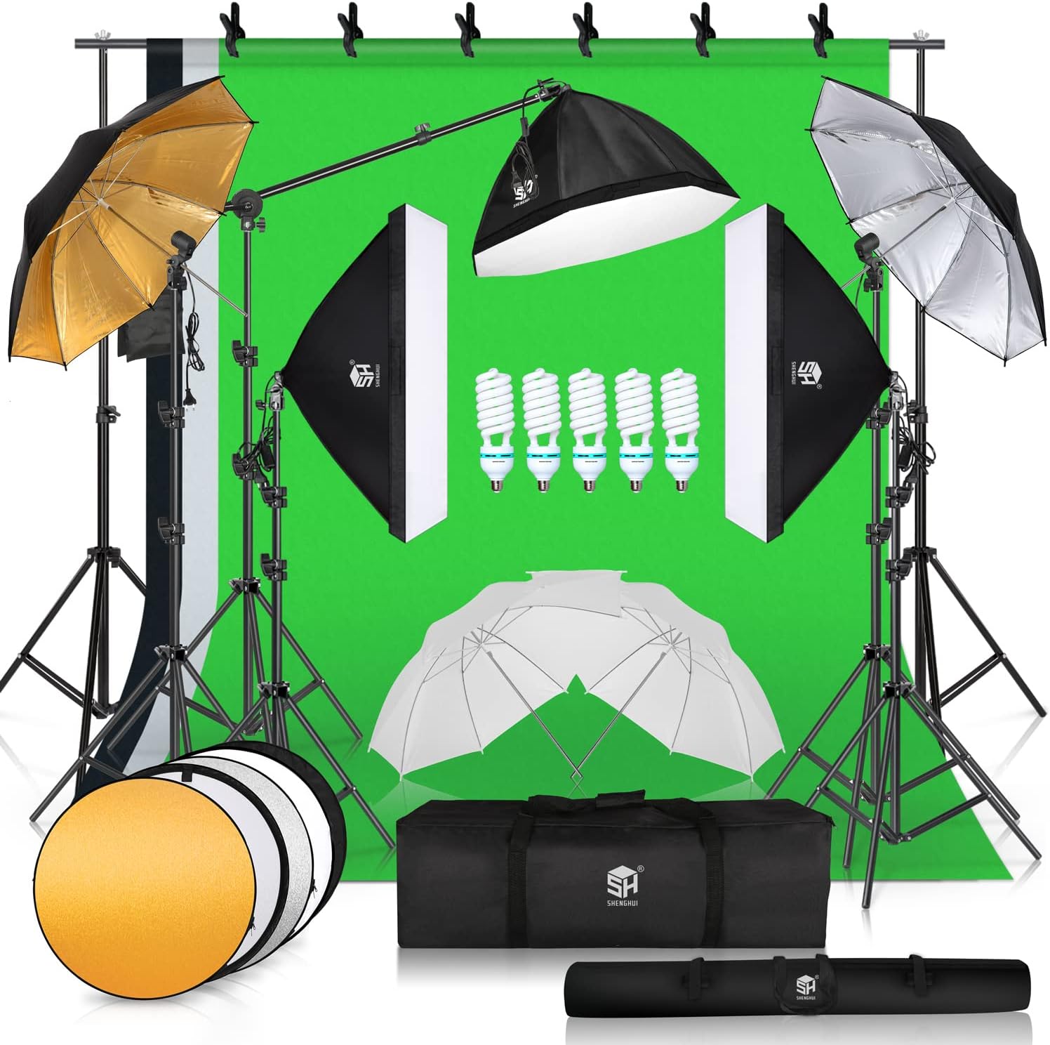 SH Photography Lighting Softbox Kit, 2.6Mx3M/8.5ftx9.8ft