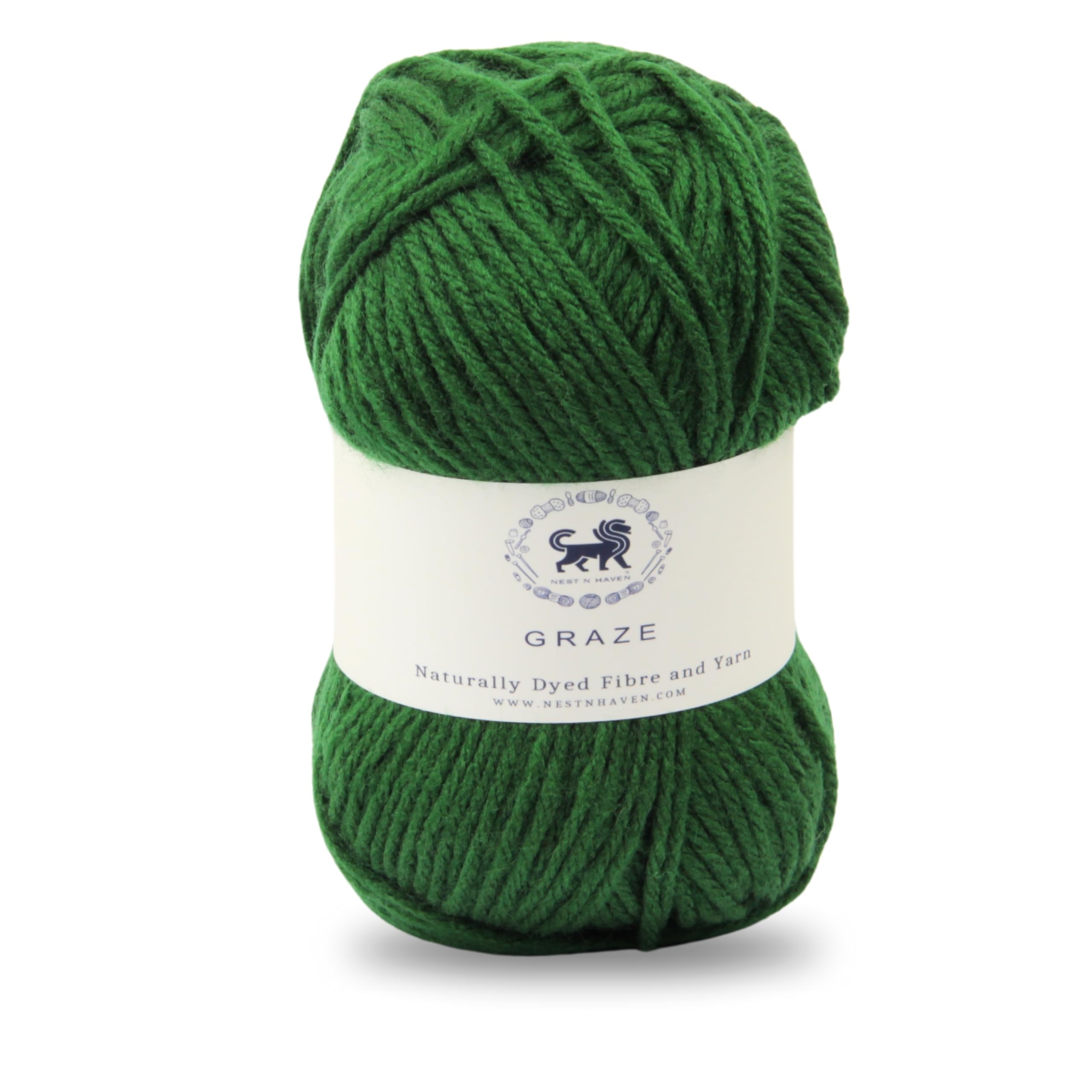 Nestnhaven Acrowools Graze Hand Knitting and Crochet Yarn. Pack of 1 Ball - 100gms. Shade no - NNHG003 (Bottle Green)