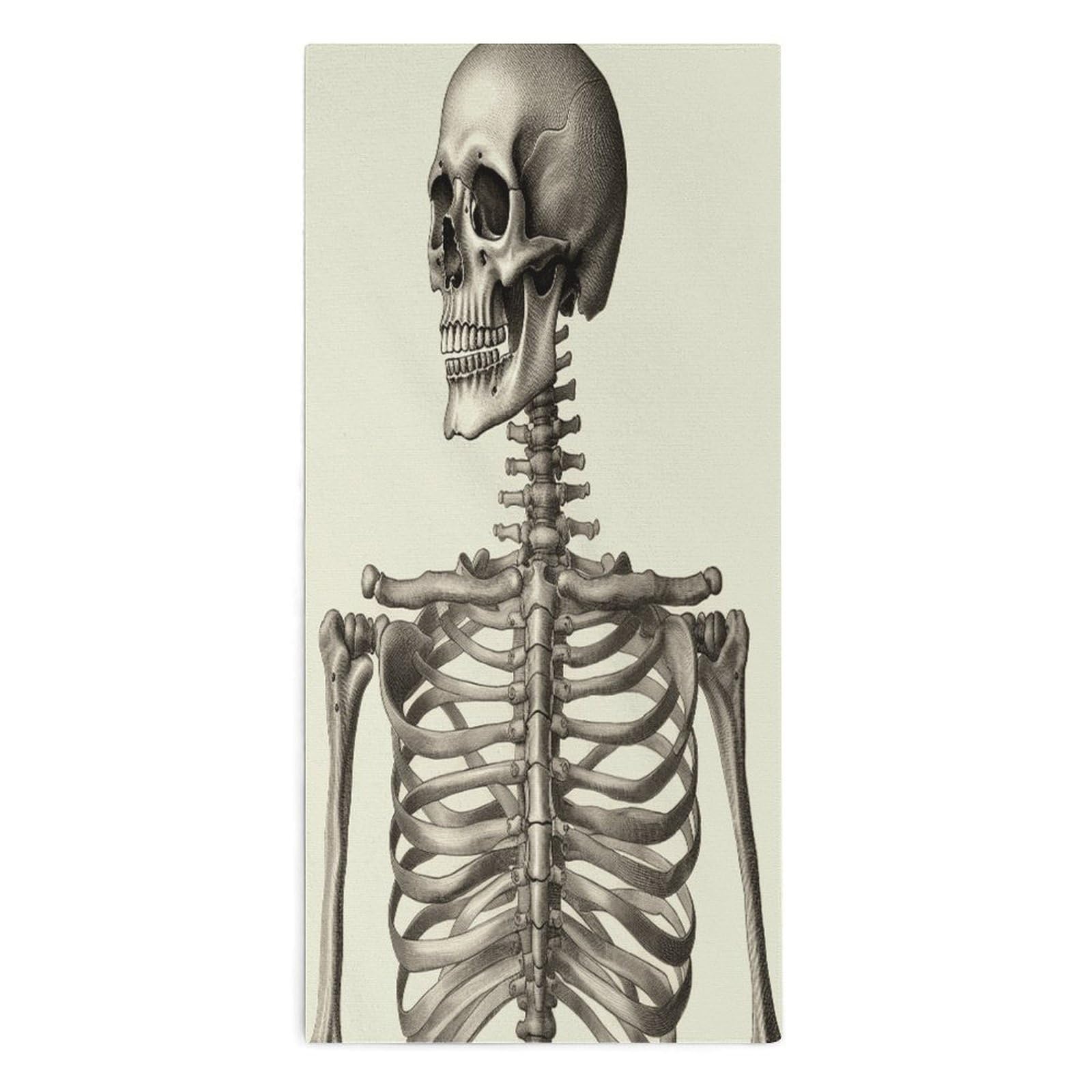Btcowzrv Style Human Skeleton Bath Towel Beach Towels Shower Towel