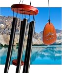 L'UTIME BLEU 31" Wind Chimes Outdoor, Crisp Melodic Aluminum Tubes - Great Gifts for Graduation, Birthday, Anniversary and Homewarming (Black, 31")