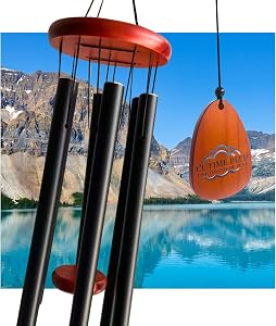 L'UTIME BLEU 31" Wind Chimes Outdoor, Crisp Melodic Aluminum Tubes - Great Gifts for Graduation, Birthday, Anniversary and Homewarming (Black, 31")