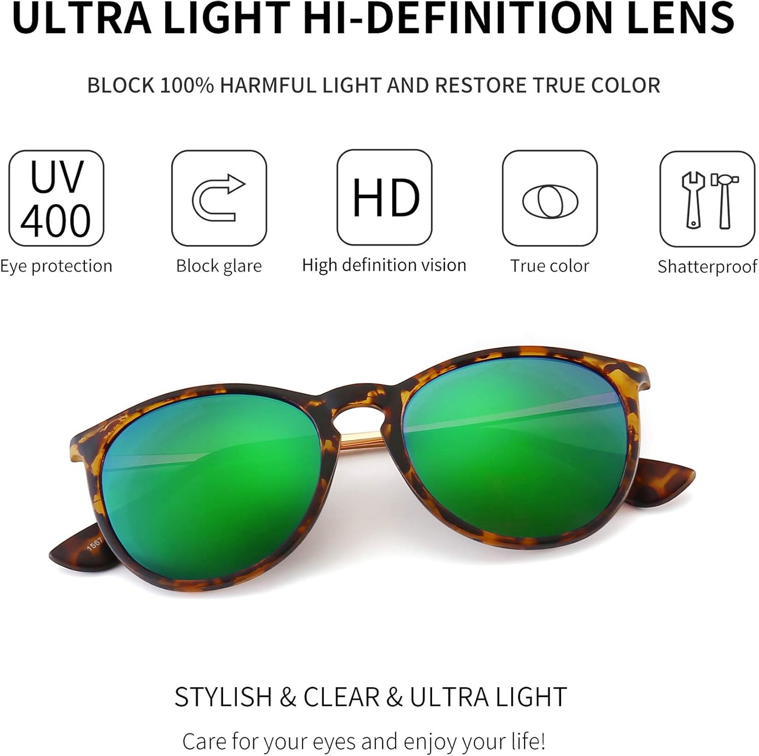 SUNGAIT Vintage Round Sunglasses for Women Men Classic Retro Designer Style 2 Pack (Polarized): Matte Amber/Brown Gradient+glossy Pink Brown/Light-brown