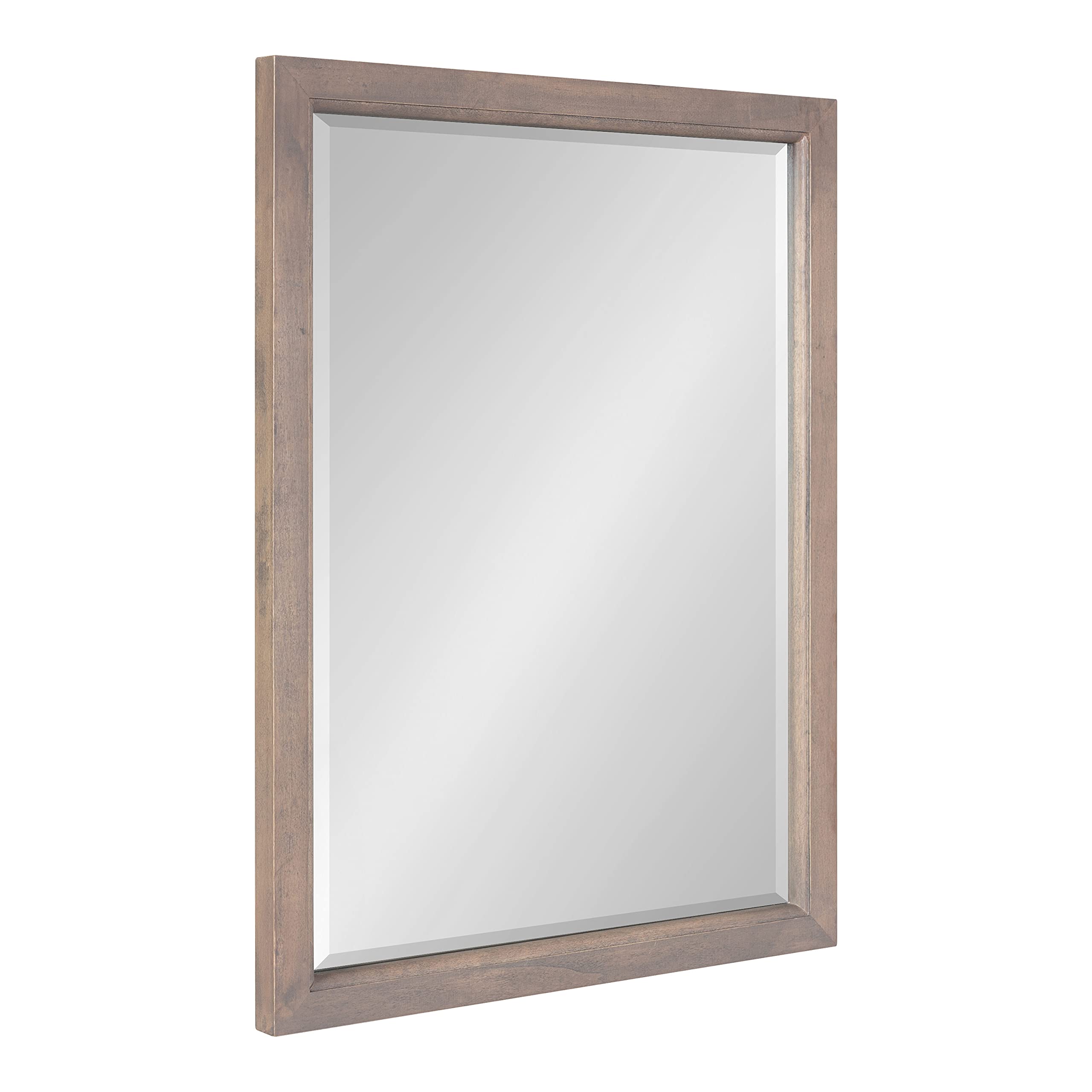 Kate and Laurel Hogan Farmhouse Wall Mirror, 18 x 24, Gray, Rustic Rectangular Wood Mirror for Wall