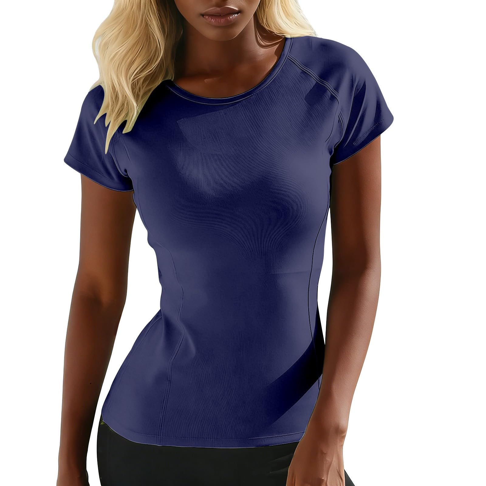 Women Long Sleeve Workout Shirts Girls Stretchy Slim Fit Yoga Gym Tops Mesh Back Running Sports Active Daily Shirts