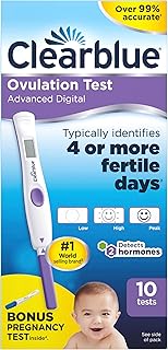 Clearblue Advanced Digital Ovulation Test Kit, Plus Bonus Rapid Detection Pregnancy Test, 10 Ovulation Tests & 1 Pregnancy Test