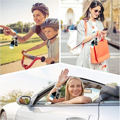 Miniatura 5 de Bisanzoya Beaded Keychain with Tassel, Silicone Key Ring Bracelet, Cute Boho Car Key Chain Wristlet for Women