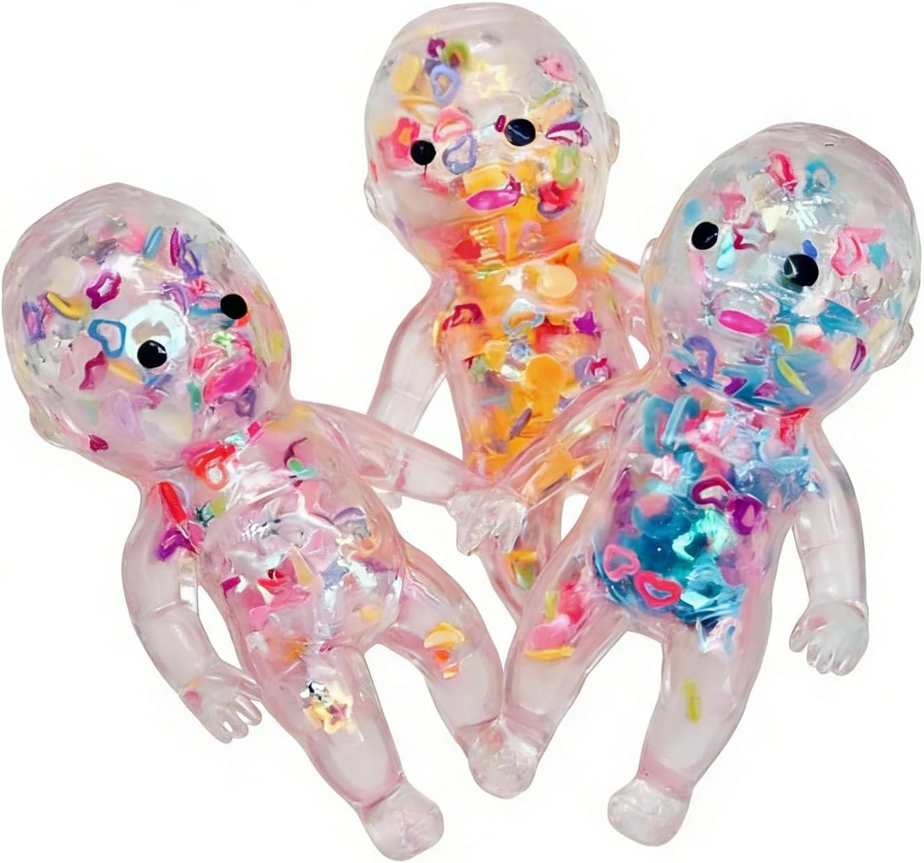 3pcs Squishy Babies Glitter, Baby Sugar Squishy, Slow Rising SquishySoft Squeeze Stress Relief, for Party Favors Easter Basket Stuffers (3PCS)