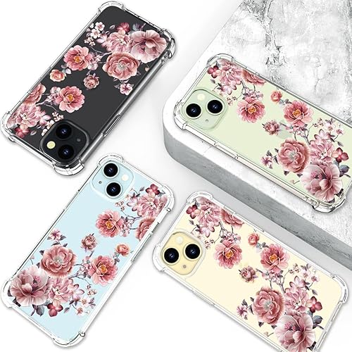 Miniatura 7 de Funda para iPhone 15 Plus, diseño de flores y flores, diseño femenino para mujeres y niñas, compatible con iPhone 15 Plus, rosas coloridas y rosas