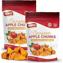 Tropgo Dried Cinnamon Apple Chunks 120g Pack of 2, Resealable Bag   Tasty, Healthy & Natural Dried Fruit for Snacking & Baking   Non-GMO Vegan Fruit Snacks   Pantry Staple for Kids & Adults