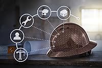 Vista 3 de ProtectX - Casco duro de ala completa, Cascos De Construcción para mayor seguridad, suspensión de trinquete ajustable de 6 puntos, cumple