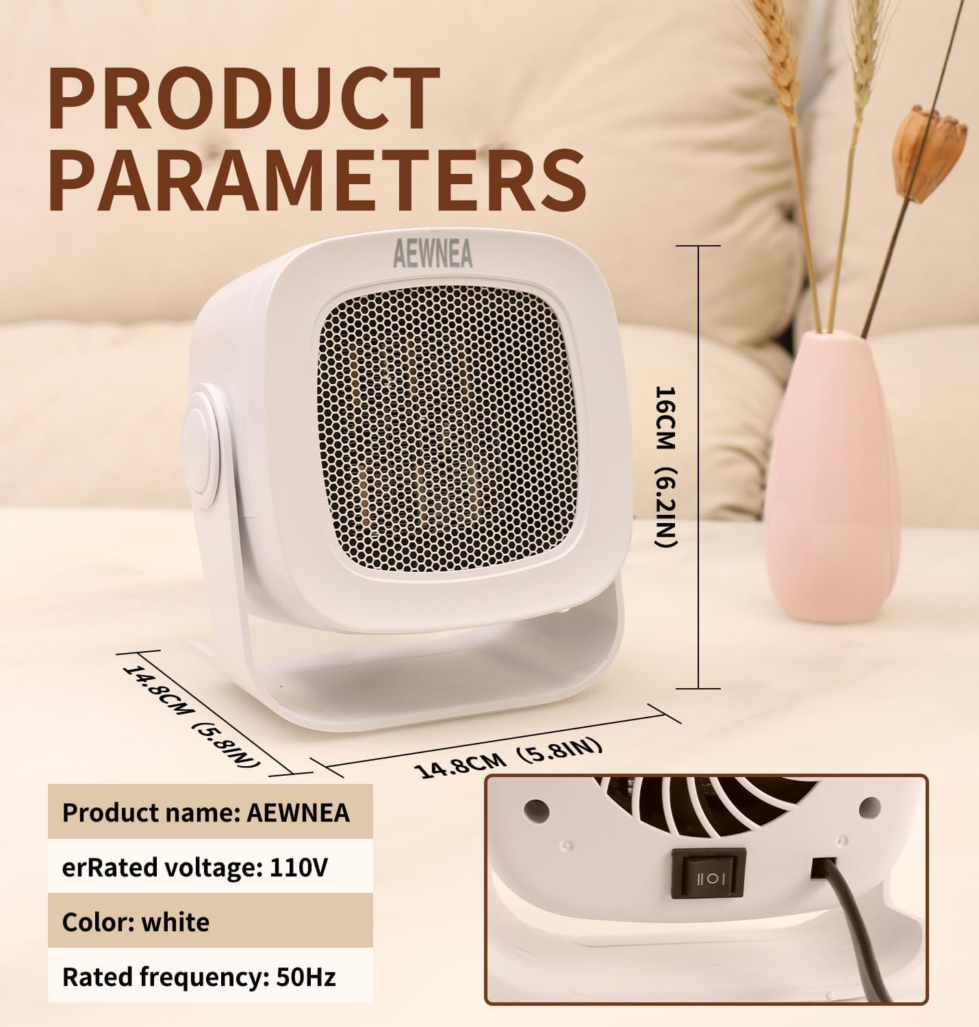 Small Space Heater, Portable Heater Overheating Protection Low Consumption Low Noise Household