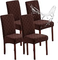 Vista 58 de Genina Fundas impermeables para sillas de comedor, fundas elásticas de jacquard para sillas de comedor, extraíbles y lavables, protector de silla