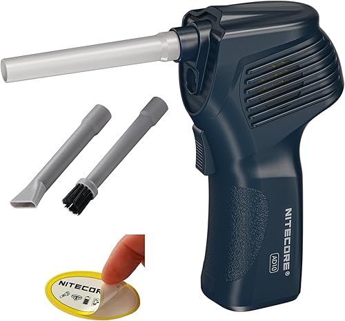 Nitecore AD10 - Plumero de aire comprimido, 30,000 rpm, potente limpiador eléctrico recargable para cámaras, teclados, PC, laptop y electrónica con