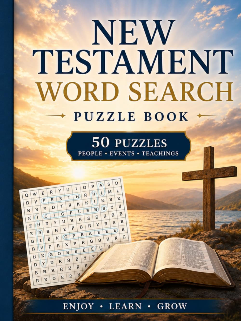 New Testament Word Search Large Print: 50 Inspirational Bible Word Search Puzzles Featuring Jesus, His Teachings, Miracles, and the Early Church for ... Seniors (Christian Word Search Collection)