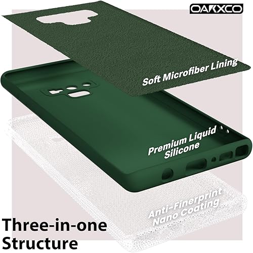 Miniatura 5 de oakxco para Samsung Galaxy Note 9 Funda de teléfono de silicona líquida, cubierta de gel suave y delgada de goma TPU lisa y mate para mujeres y