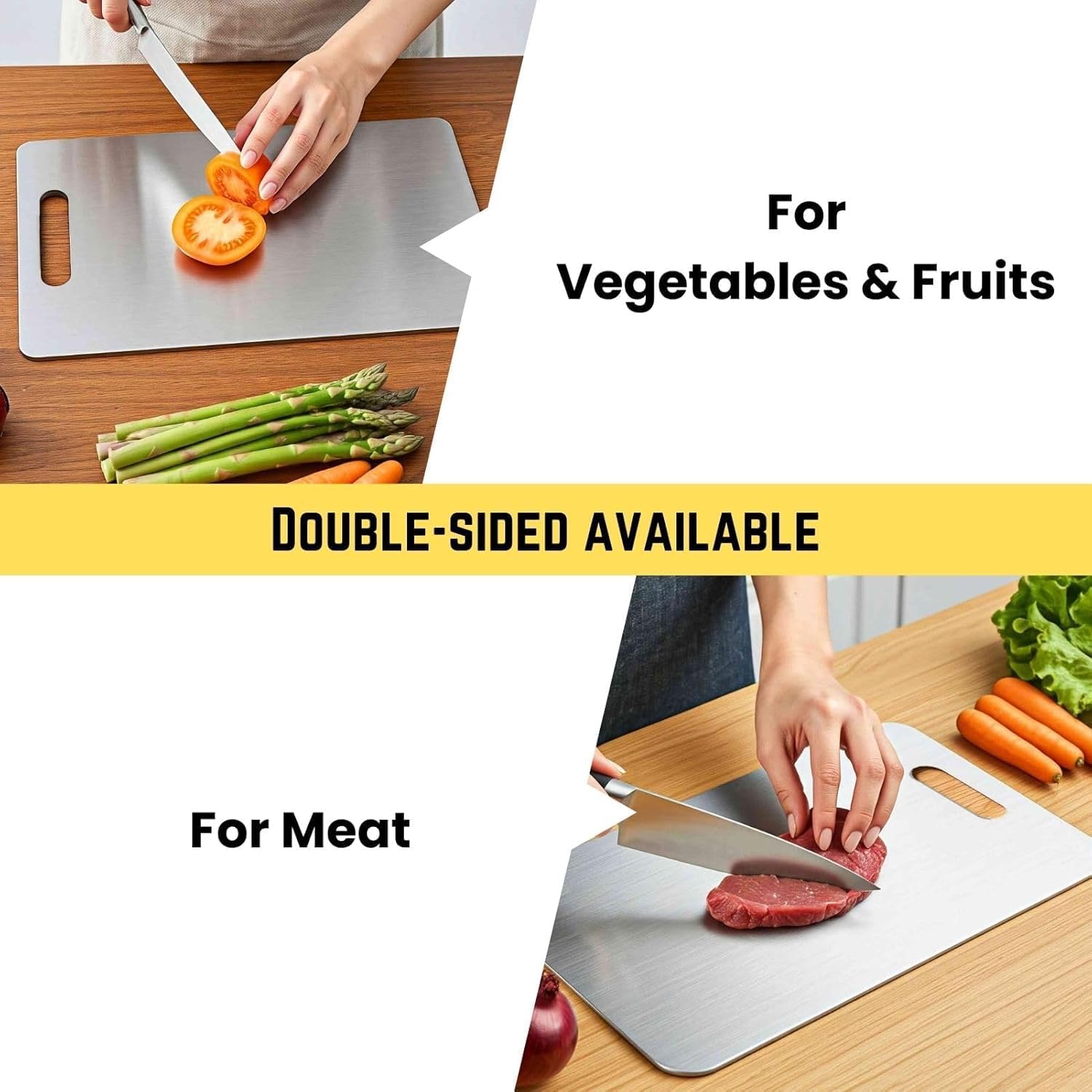 Titanium Cutting Board 2026 New Upgrade 100% Pure Titanium Cutting Boards for Kitchen Double Sided Non Toxic Titanware Cutting Board, Hygiene Durable Dishwasher Safe Chopping Board (14"L x 10"W)