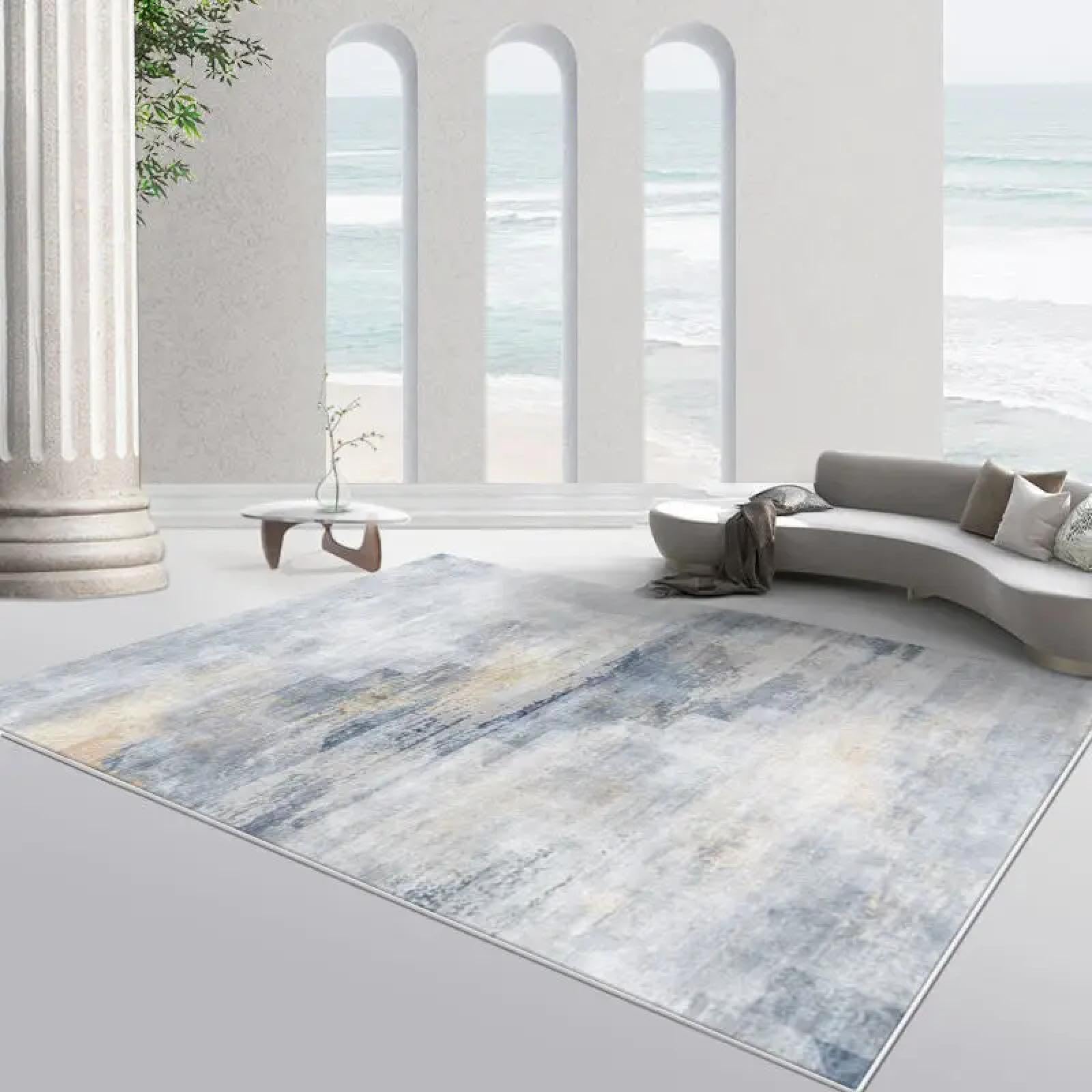 Tapis de salon doux peluche courte pour une chambre cocooning