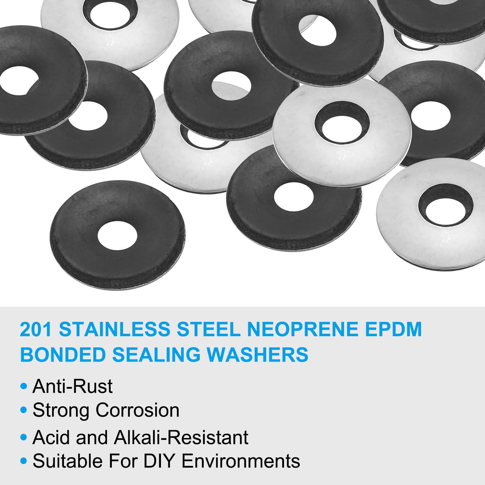 PATIKIL 1/4"x3/4" EPDM Bonded Sealing Washers - Image 3