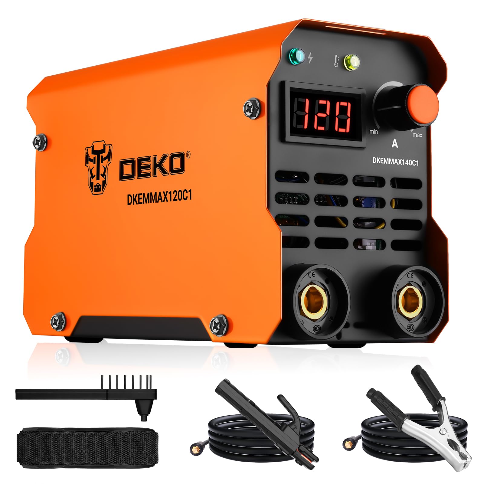 DEKO 120A 220V MMA Soldador Inverter para Reparaciones en el Hogar, Maquina de Soldar de Metal, Bricolaje, Reparación de Bicicletas, Soldador Portátil con Correa de Hombro Ajustable para Soldadores
