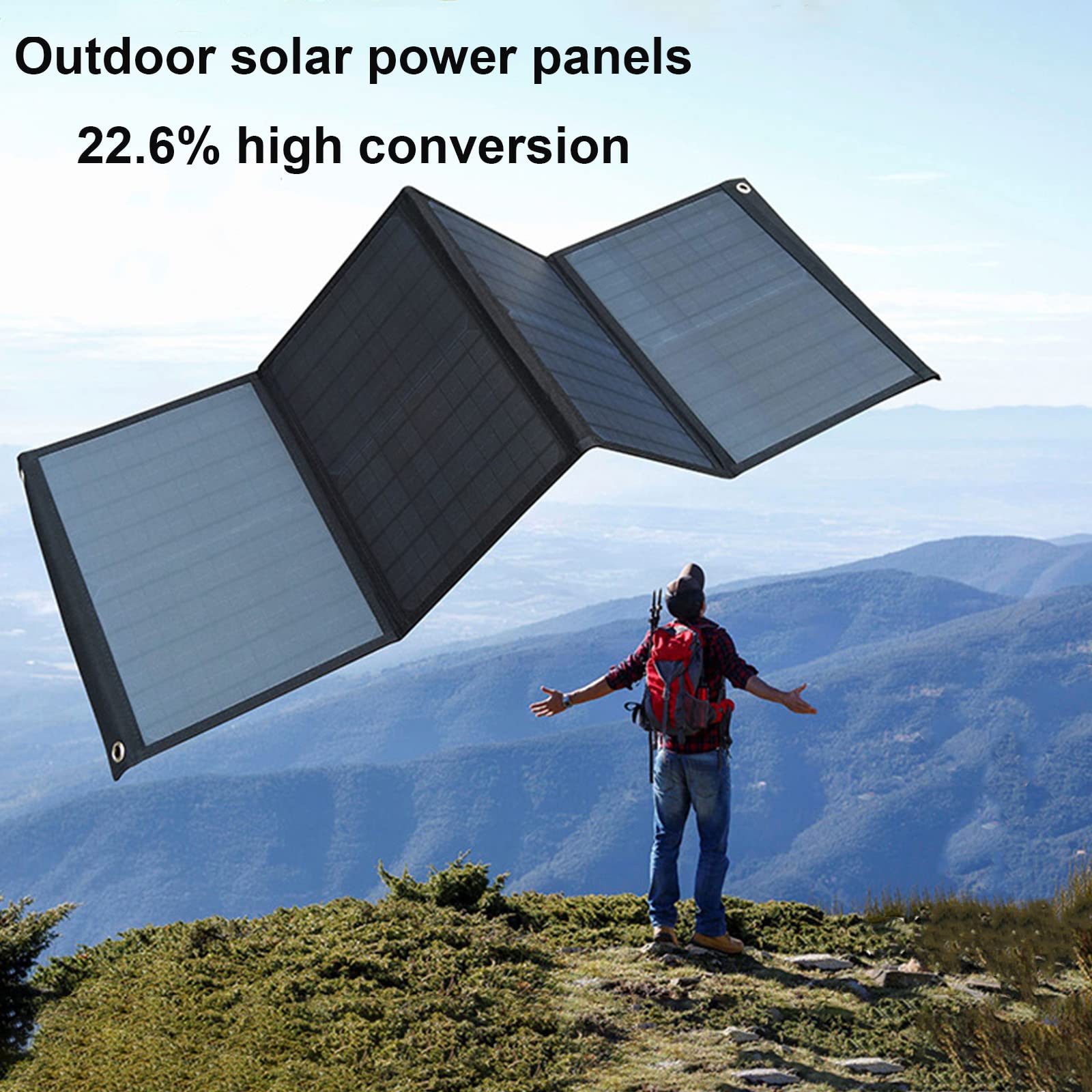 Borsa Pieghevole Solare da 40 W Generazione di Energia Portatile Pannello Fotovoltaico Pannello Pieghevole Batteria Ricaricabile da 12 V Alimentatore Esterno