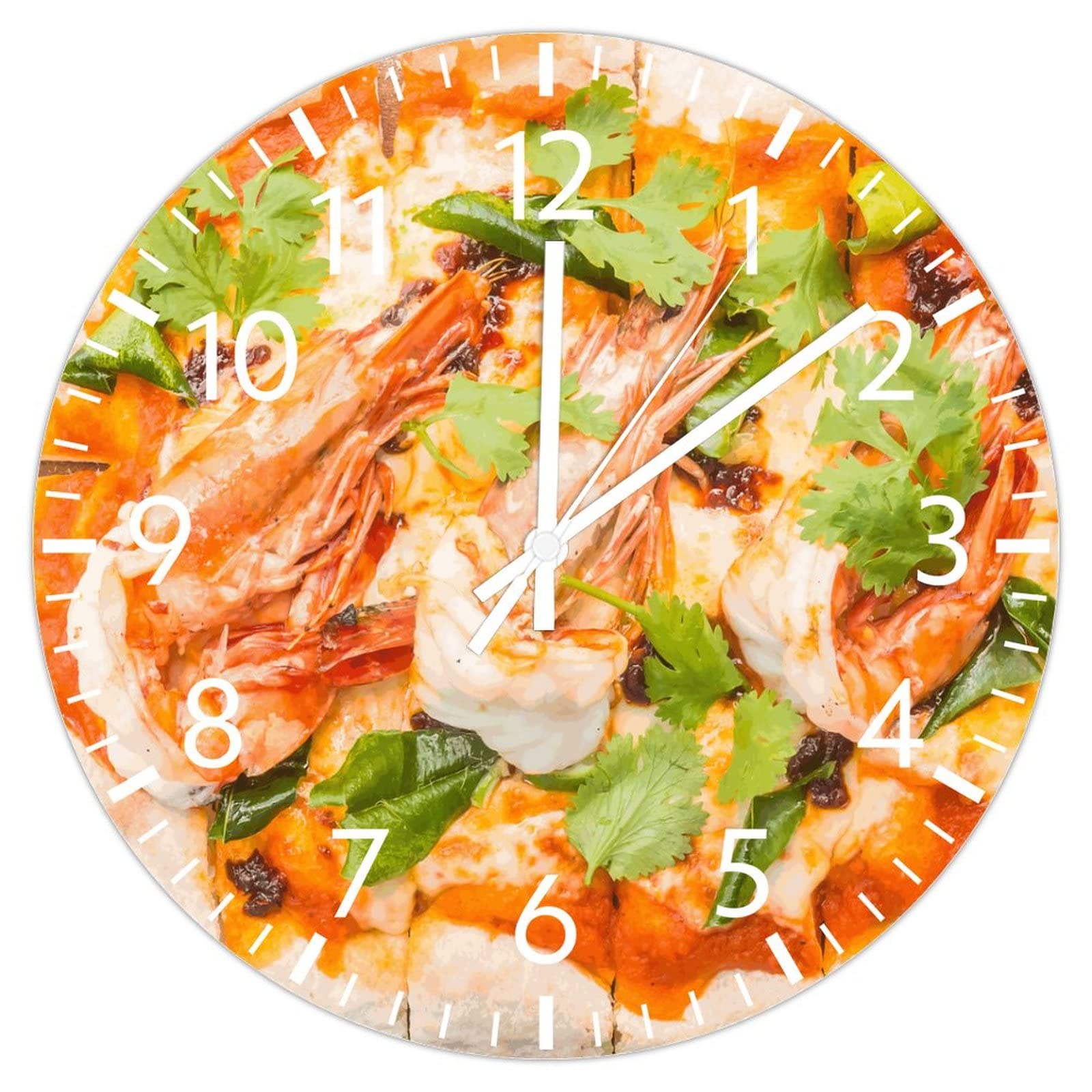 Horloge silencieuse pizza 30,5 cm sans tic-tac pour rester au calme
