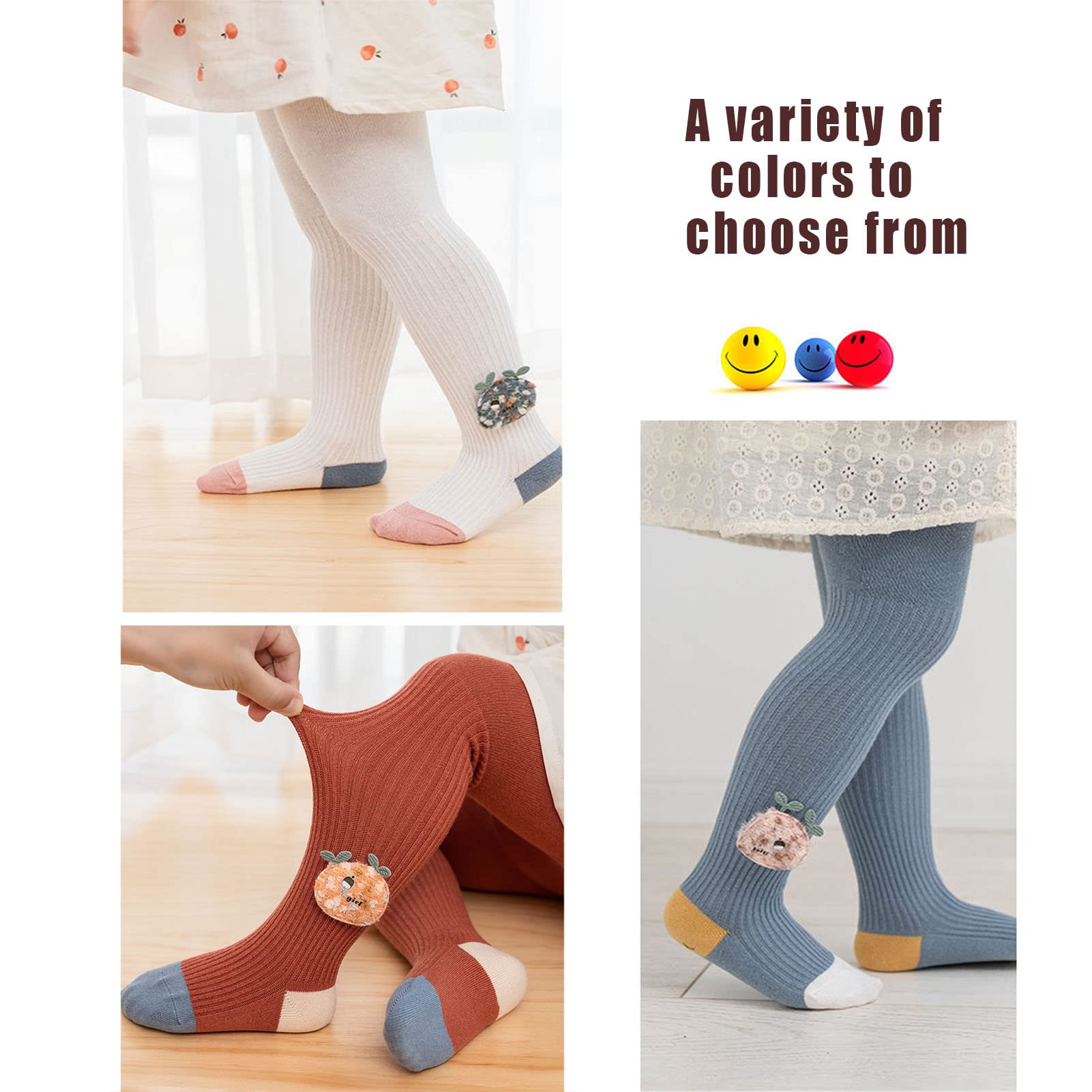 Mallas De Algodón Para Niña, Medias De Pantimedias Con Legging Para Niños, Punto Acogedor Pantys Con Patrón Lindo, Respirable Primavera Otoño Medias Para 1-7 Años