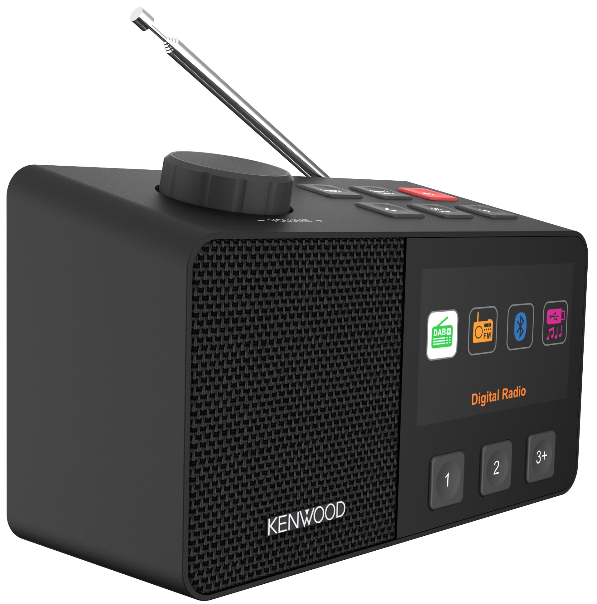 KENWOOD CR-M70DAB Radio DAB+/FM con ASA, Display IPS 4,3", Bluetooth 5.3, Dual Alarm & Sleep, USB MP3, Jack 3,5 mm, Easy Mode, Altoparlante 5W – Nero