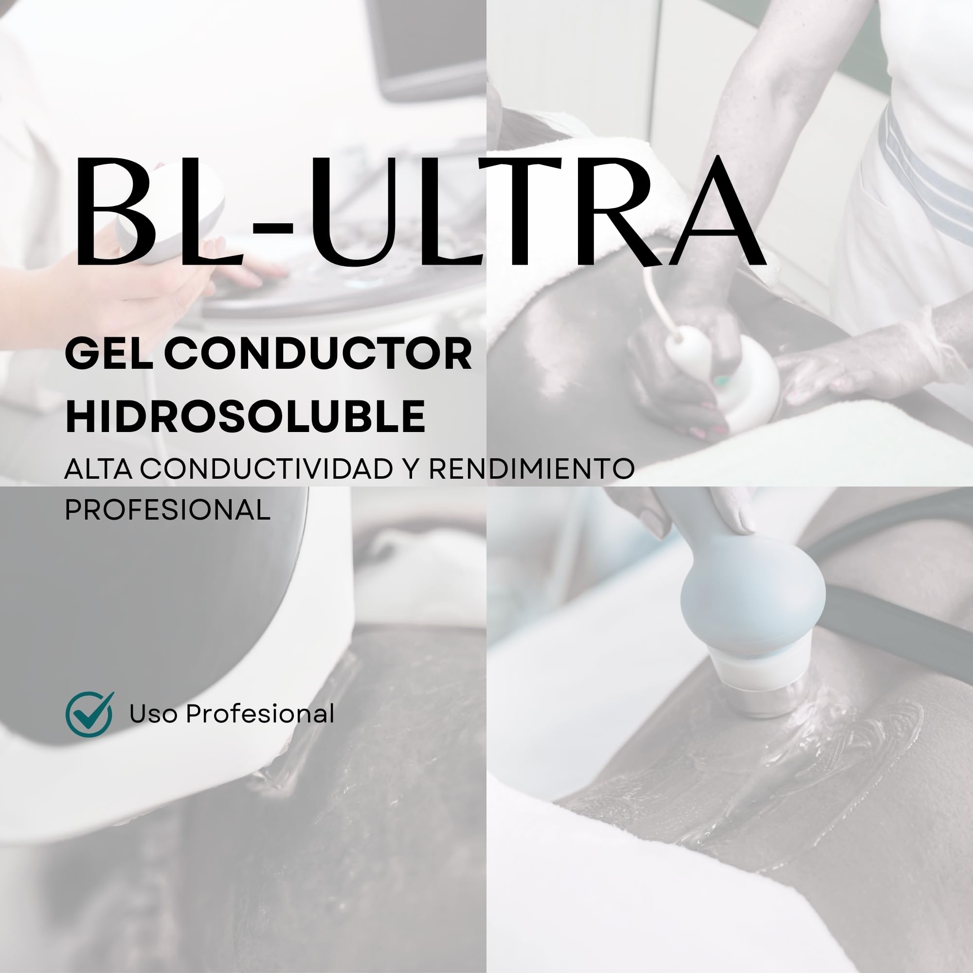 BL-ULTRA Gel Conductor para Fisioterapia y Estética + Tapón Dosificador (5000 ml) | Hidrosoluble, Alta Conductividad para Ultrasonido, Cavitación, RF y Láser | Transparente y Viscoso | Profesional