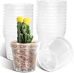 BTPLASTIK Clear Nursery Pots with Drainage Holes (Clear, 8 Inch-7P)